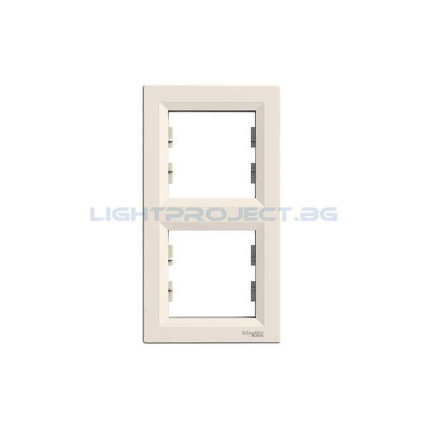SCHNEIDER ELECTRIC EPH5810223 ДЕКОРАТИВНА РАМКА ВЕРТИКАЛНА ДВОЙНА ASFORA КРЕМ