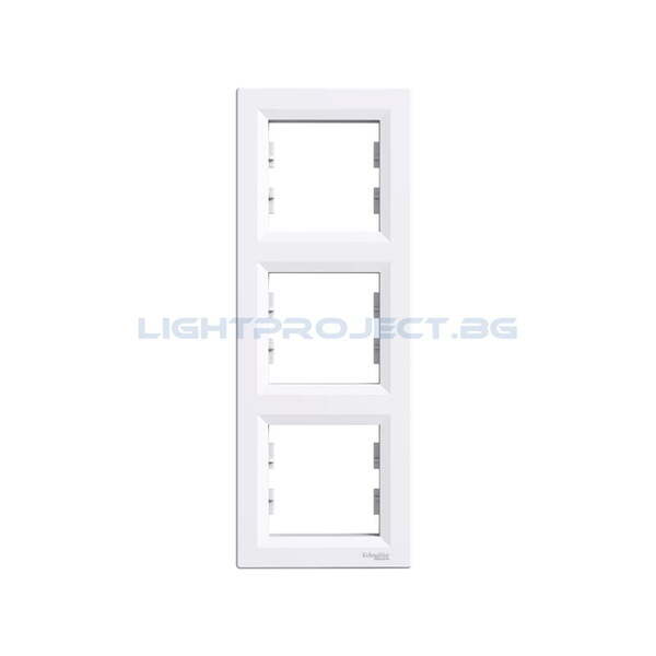 SCHNEIDER ELECTRIC EPH5810321 ДЕКОРАТИВНА РАМКА ВЕРТИКАЛНА ТРОЙНА ASFORA БЯЛА