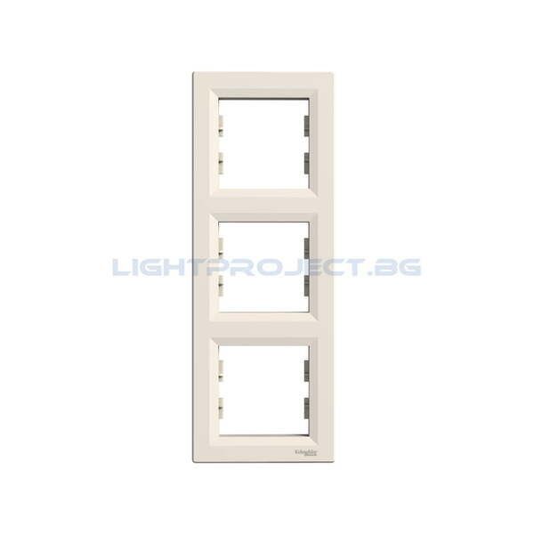 SCHNEIDER ELECTRIC EPH5810323 ДЕКОРАТИВНА РАМКА ВЕРТИКАЛНА ТРОЙНА ASFORA КРЕМ