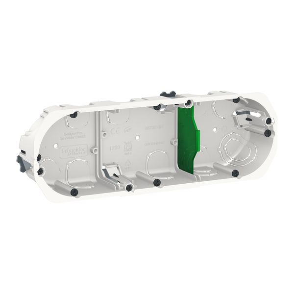 SCHNEIDER ELECTRIC NEW UNICA ТРОЙНА КУТИЯ ЗА ЗАКРИТ МОНТАЖ 67X40 ММ