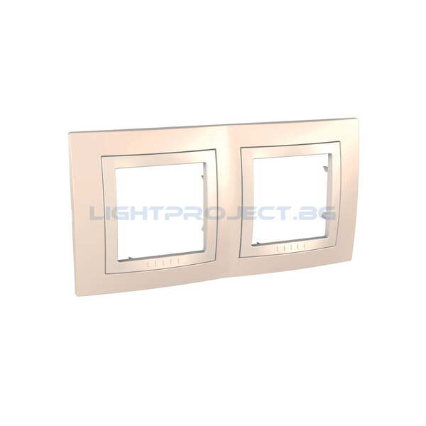 SCHNEIDER ELECTRIC MGU2.004.559 ДЕКОРАТИВНА РАМКА UNICA BASIC ДВОЙНА КРЕМ