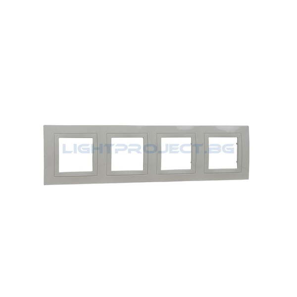 SCHNEIDER ELECTRIC MGU2.008.25 ДЕКОРАТИВНА РАМКА UNICA BASIC ЧЕТВОРНА СЛОНОВА КОСТ