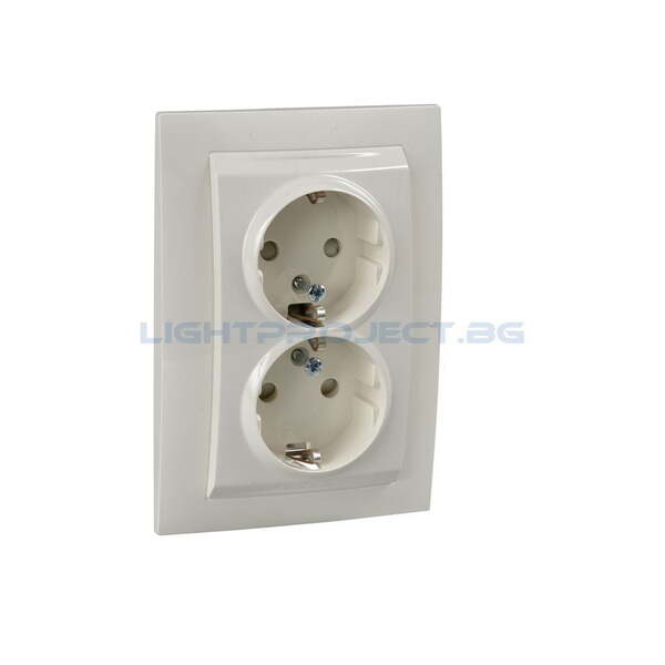 SCHNEIDER ELECTRIC MGU23.067.25D КОНТАКТ ДВОЕН СЛОНОВА КОСТ UNICA BASIC