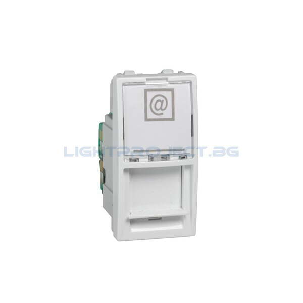 SCHNEIDER ELECTRIC MGU3.410.18 UNICA ИНФОРМАЦИОННА РОЗЕТКА RJ 45 UTP КАТ.5Е ЗА КОМПЮТЪР БЯЛ 1M