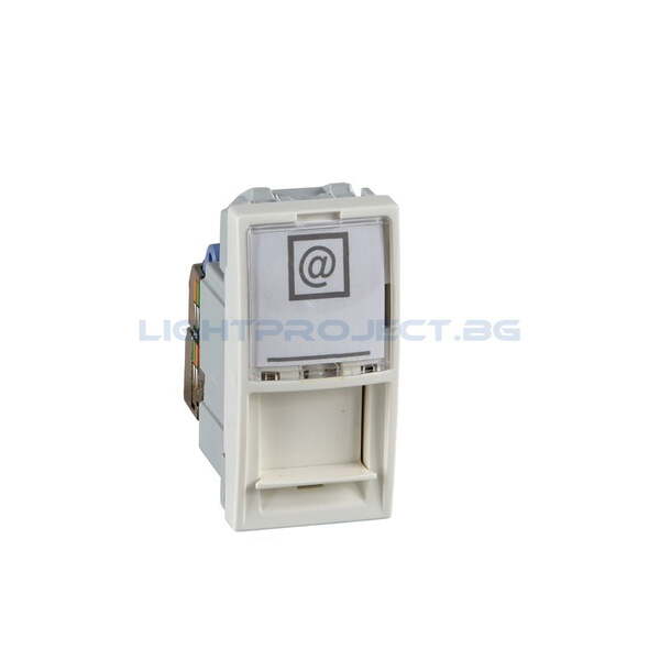 SCHNEIDER ELECTRIC MGU3.410.25 UNICA ИНФОРМАЦИОННА РОЗЕТКА RJ 45 UTP КАТ.5Е ЗА КОМПЮТЪР СЛОНОВА КОСТ 1M