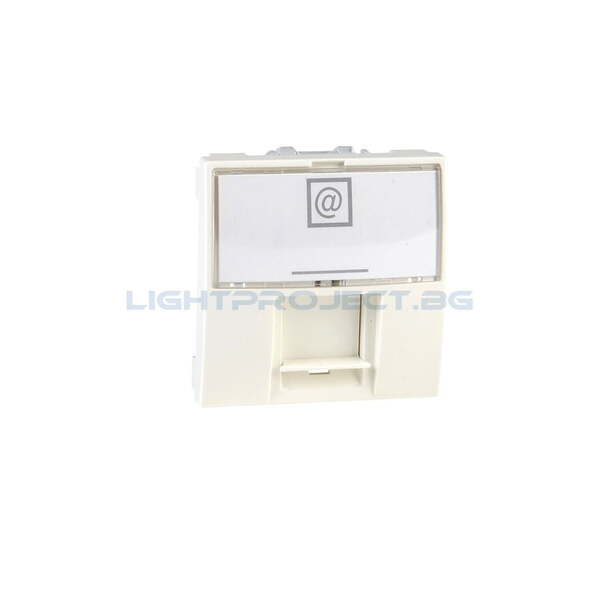 SCHNEIDER ELECTRIC MGU3.411.25 ИНФОРМАЦИОННА РОЗЕТКА RJ 45 UTP КАТ.5Е ЗА КОМПЮТЪР СЛОНОВА КОСТ 2M