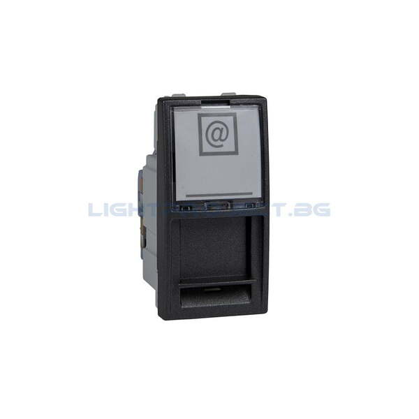 SCHNEIDER ELECTRIC MGU3.414.12 UNICA ИНФОРМАЦИОННА РОЗЕТКА RJ45 UTP КАТ.6 ЗА КОМПЮТЪР ГРАФИТ 1M