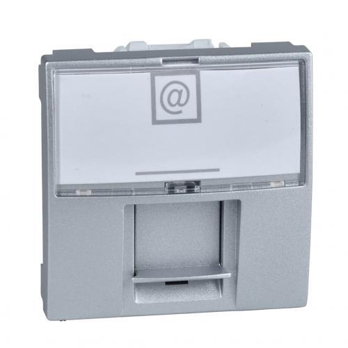 SCHNEIDER ELECTRIC MGU3.415.30 UNICA ИНФОРМАЦИОННА РОЗЕТКА RJ45 UTP КАТ.6 ЗА КОМПЮТЪР АЛУМИНИЙ 2M