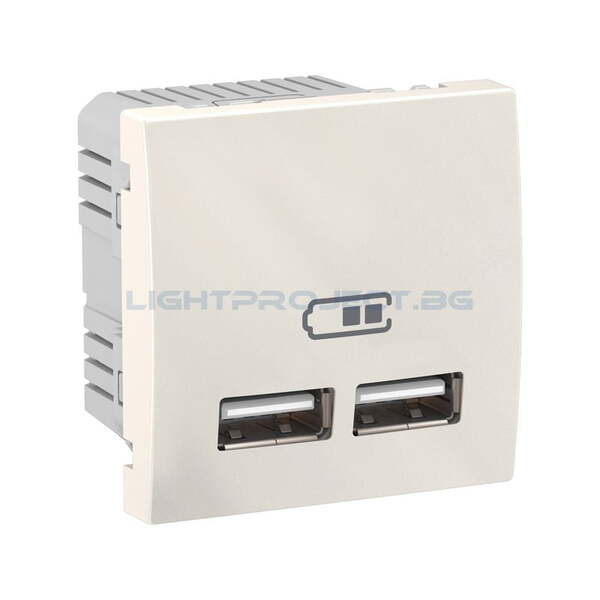SCHNEIDER ELECTRIC MGU3.418.25 UNICA USB ЗАХРАНВАНЕ СЛОНОВА КОСТ 2M