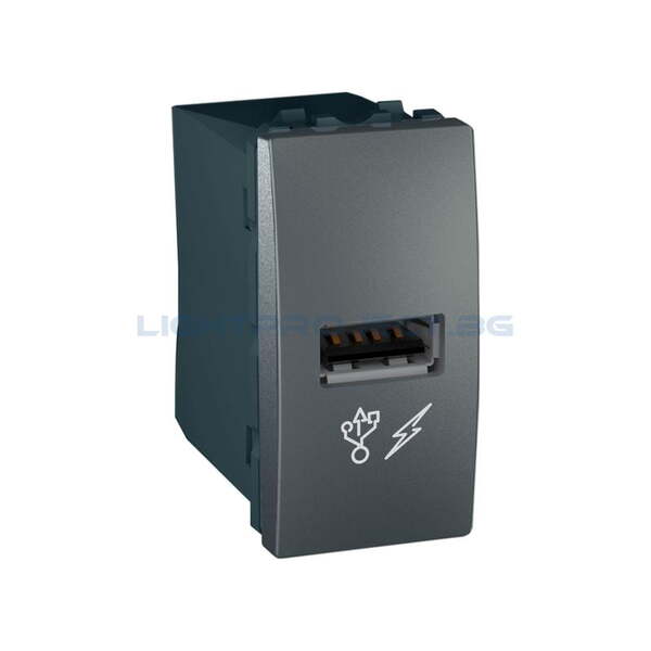 SCHNEIDER ELECTRIC MGU3.428.12 UNICA USB ЗАХРАНВАНЕ ГРАФИТ 1M