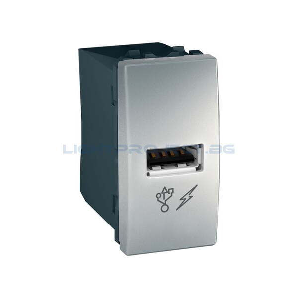 SCHNEIDER ELECTRIC MGU3.428.30 UNICA USB ЗАХРАНВАНЕ АЛУМИНИЙ 1M