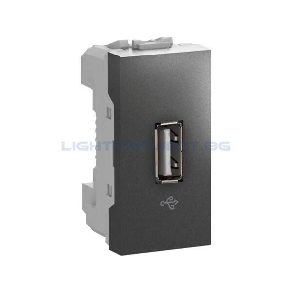 SCHNEIDER ELECTRIC MGU3.429.12 UNICA USB КОНЕКТОР ГРАФИТ 1M