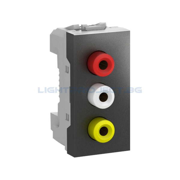 SCHNEIDER ELECTRIC MGU3.431.12 UNICA 3 RCA ИЗЛАЗА, ЖЕНСКИ ГРАФИТ 1M
