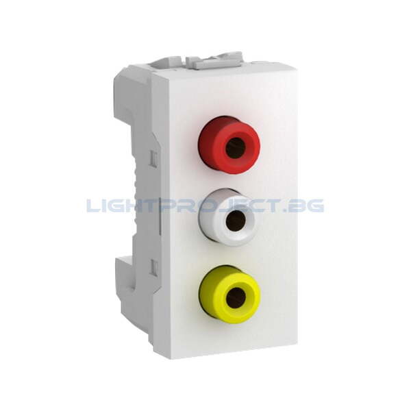 SCHNEIDER ELECTRIC MGU3.431.18 UNICA 3 RCA ИЗЛАЗА, ЖЕНСКИ БЯЛ 1M