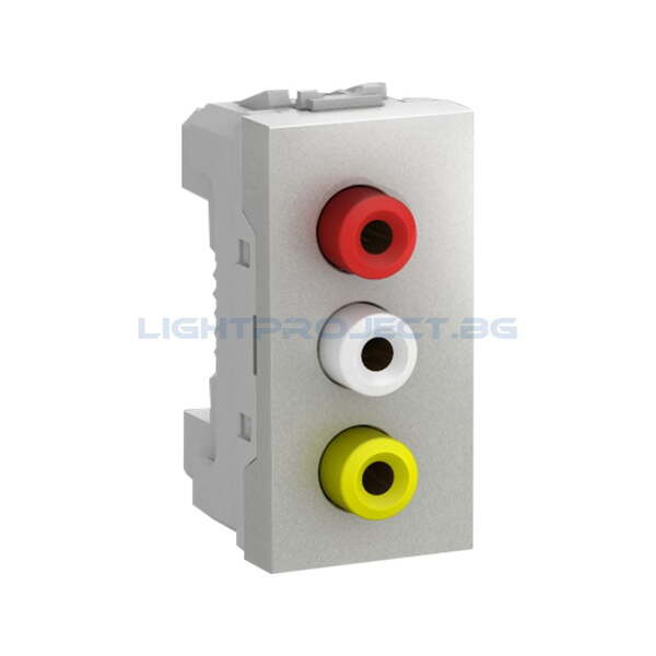SCHNEIDER ELECTRIC MGU3.431.30 UNICA 3 RCA ИЗЛАЗА, ЖЕНСКИ АЛУМИНИЙ 1M