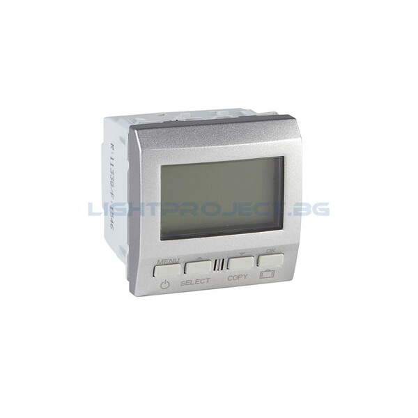 SCHNEIDER ELECTRIC MGU3.505.30 ПРОГРАМИРУЕМ СЕДМИЧЕН ТЕРМОСТАТ 8A АКТИВЕН/5А ИНДУКТИВЕН UNICA TOP АЛУМИНИЙ