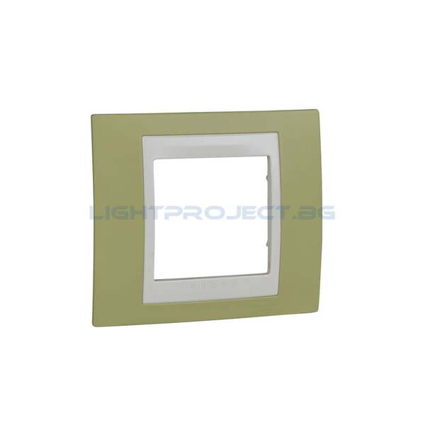 SCHNEIDER ELECTRIC MGU6.002.563 РАМКА UNICA PLUS ЯБЪЛКОВО ЗЕЛЕН/СЛОНОВА КОСТ