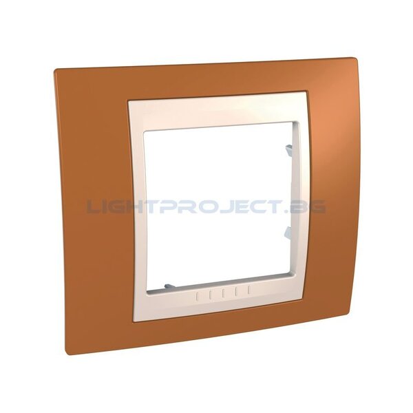 SCHNEIDER ELECTRIC MGU6.002.569 РАМКА UNICA PLUS ЕДИНИЧНА ОРАНЖ/СЛОНОВА КОСТ