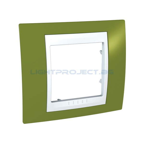 SCHNEIDER ELECTRIC MGU6.002.866 РАМКА UNICA PLUS ЕДИНИЧНА ЯРКО ЗЕЛЕН/БЯЛ