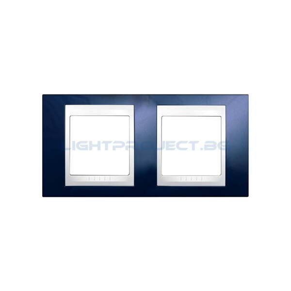 SCHNEIDER ELECTRIC MGU6.004.842 РАМКА UNICA PLUS ДВОЙНА ИНДИГО/БЯЛ