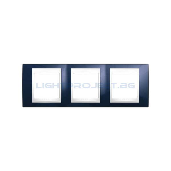 SCHNEIDER ELECTRIC MGU6.006.842 РАМКА UNICA PLUS ТРОЙНА ИНДИГО/БЯЛ