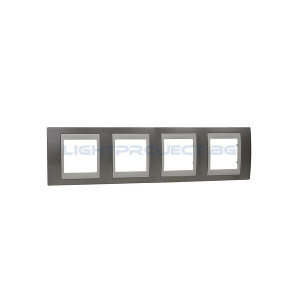 SCHNEIDER ELECTRIC MGU6.008.524 РАМКА UNICA PLUS ЧЕТВОРНА ШАМПАНСКО/СЛОНОВА КОСТ