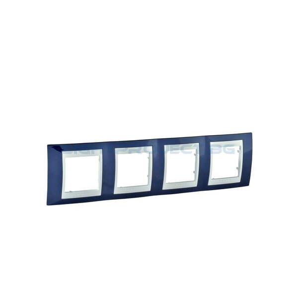 SCHNEIDER ELECTRIC MGU6.008.842 РАМКА UNICA PLUS ЧЕТВОРНА ИНДИГО/БЯЛ