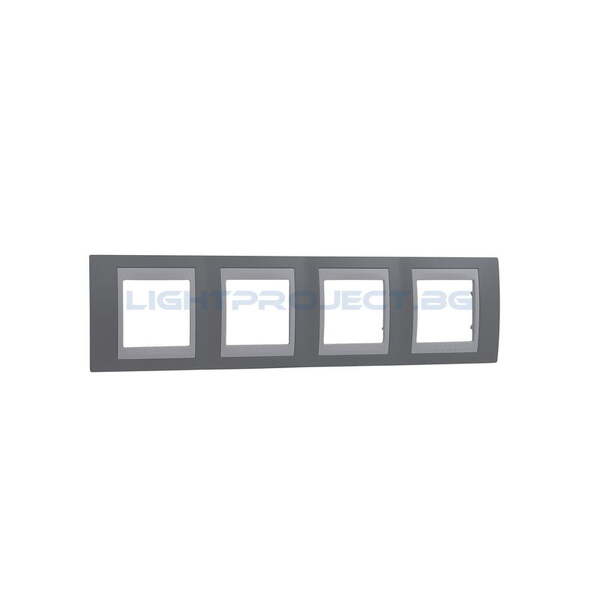 SCHNEIDER ELECTRIC MGU6.008.865 РАМКА UNICA PLUS ЧЕТВОРНА СВЕТЛО СИВ/БЯЛ