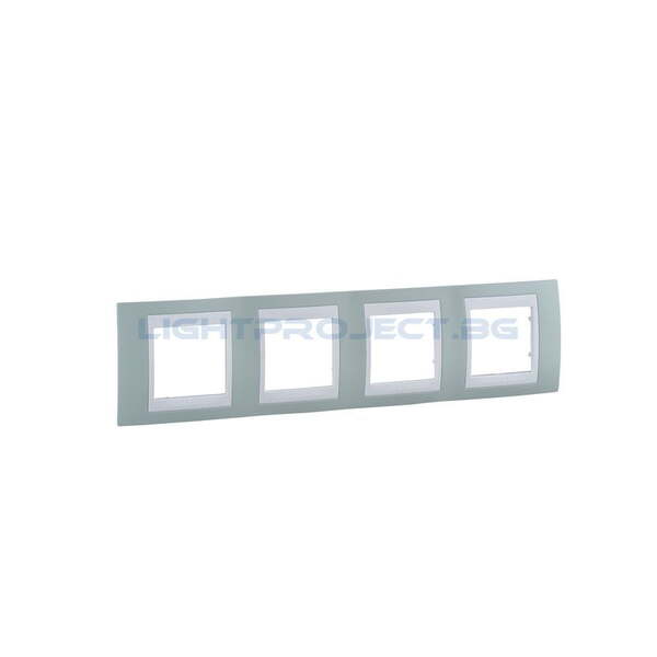 SCHNEIDER ELECTRIC MGU6.008.870 РАМКА UNICA PLUS ЧЕТВОРНА МОРСКО ЗЕЛЕН/БЯЛ