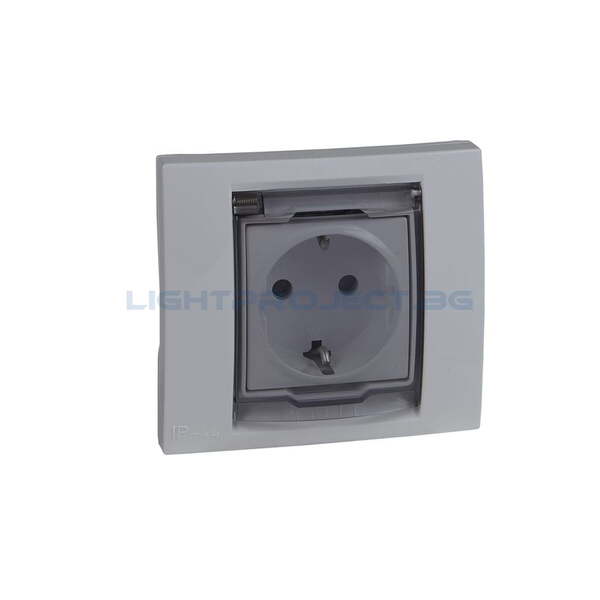 SCHNEIDER ELECTRIC MGU61.037.18 КОНТАКТ+РАМКА С КАПАК IP44 БЯЛ ВЛАГОЗАЩИТЕН
