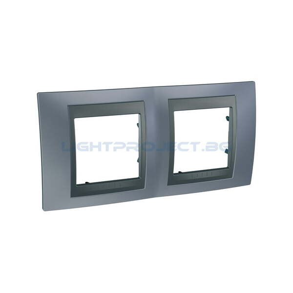 SCHNEIDER ELECTRIC MGU66.004.297 ДЕКОРАТИВНА РАМКА ДВОЙНА СИВ МЕТАЛИК/ГРАФИТ UNICA TOP