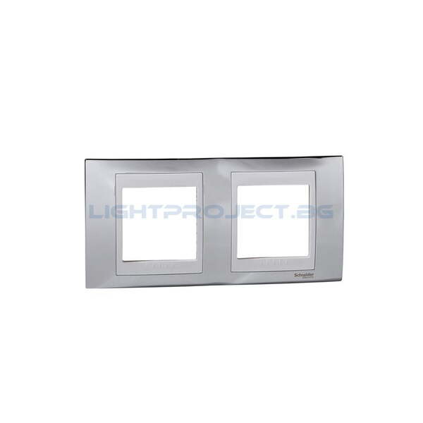 SCHNEIDER ELECTRIC MGU66.004.810 РАМКА UNICA PLUS ДВОЙНА ХРОМ/БЯЛ