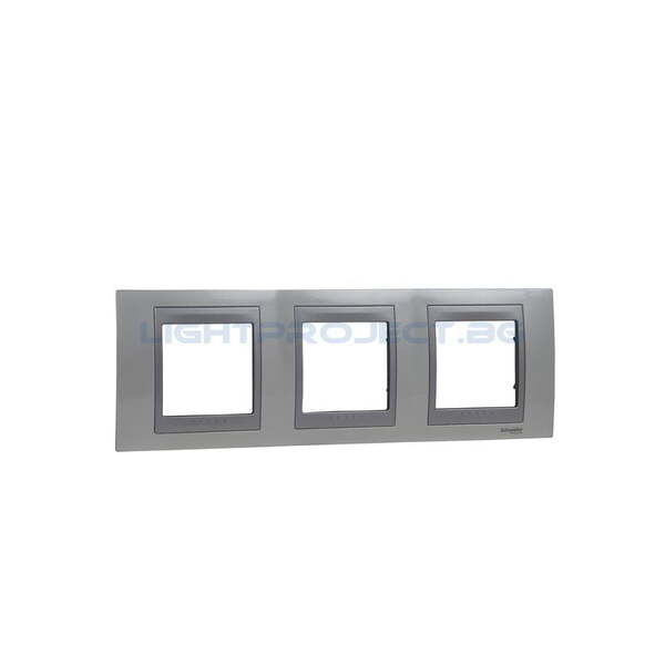 SCHNEIDER ELECTRIC MGU66.006.092 ДЕКОРАТИВНА РАМКА ТРОЙНА ПЕРЛА/АЛУМИНИЙ UNICA TOP