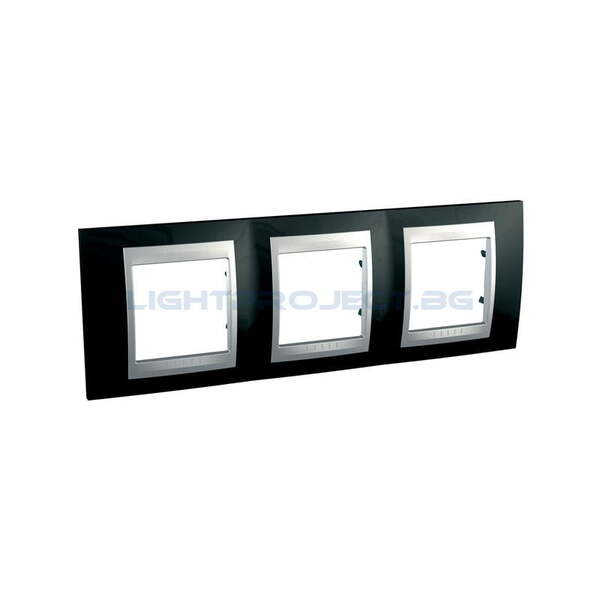 SCHNEIDER ELECTRIC MGU66.006.093 ДЕКОРАТИВНА РАМКА ТРОЙНА РОДИЙ/АЛУМИНИЙ UNICA TOP