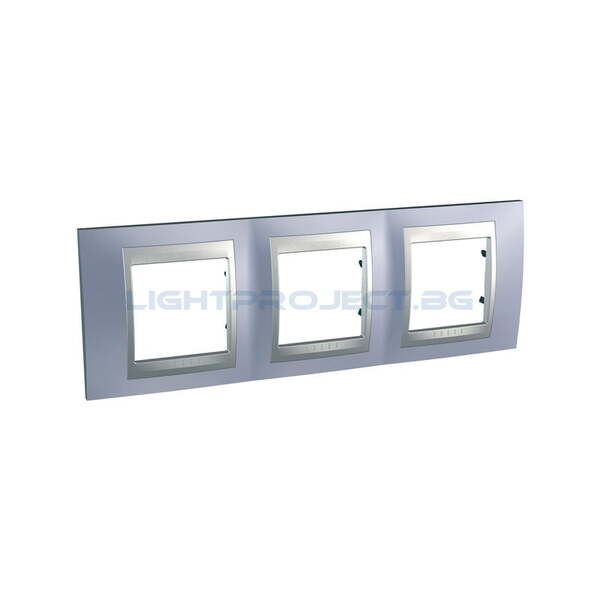 SCHNEIDER ELECTRIC MGU66.006.098 ДЕКОРАТИВНА РАМКА ТРОЙНА БЕРИЛ/АЛУМИНИЙ UNICA TOP