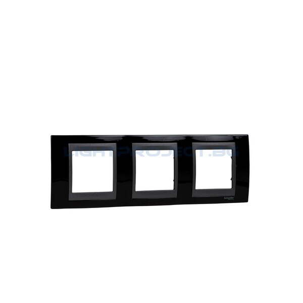 SCHNEIDER ELECTRIC MGU66.006.293 ДЕКОРАТИВНА РАМКА ТРОЙНА РОДИЙ/ГРАФИТ UNICA TOP