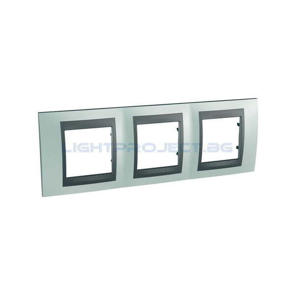 SCHNEIDER ELECTRIC MGU66.006.294 ДЕКОРАТИВНА РАМКА ТРОЙНА ФЛУОРИТ/ГРАФИТ UNICA TOP