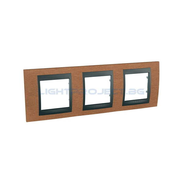 SCHNEIDER ELECTRIC MGU66.006.2M2 ДЕКОРАТИВНА РАМКА ТРОЙНА ЧЕРЕША/ГРАФИТ UNICA TOP