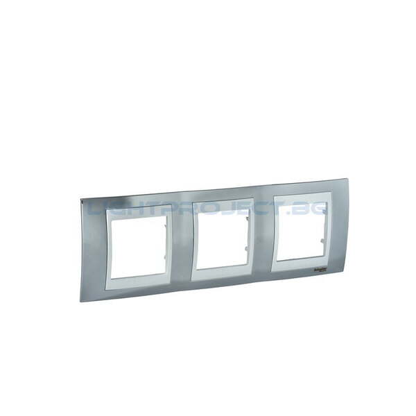 SCHNEIDER ELECTRIC MGU66.006.810 РАМКА UNICA PLUS ТРОЙНИ ХРОМ/БЯЛ