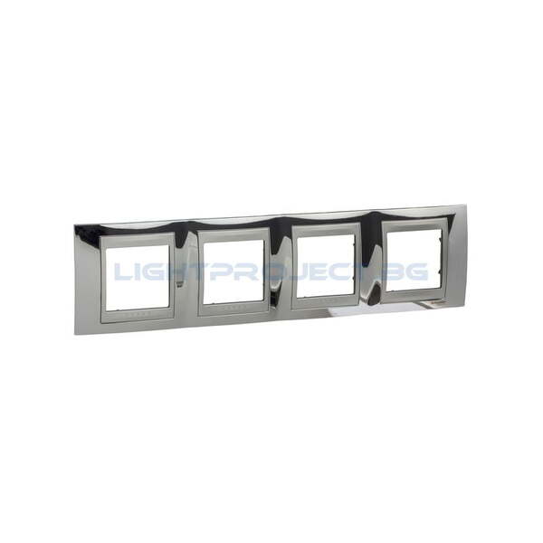 SCHNEIDER ELECTRIC MGU66.008.010 ДЕКОРАТИВНА РАМКА ТРОЙНА ХРОМ/АЛУМИНИЙ UNICA TOP