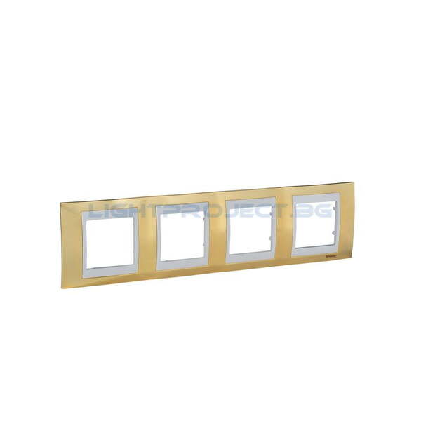 SCHNEIDER ELECTRIC MGU66.008.504 РАМКА UNICA PLUS ЧЕТВОРНА ЗЛАТО/СЛОНОВА КОСТ