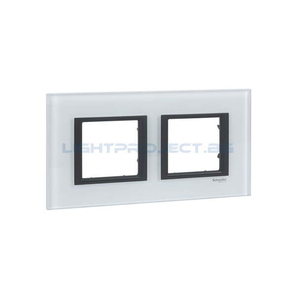 SCHNEIDER ELECTRIC MGU68.004.7C2 ДЕКОРАТИВНА РАМКА ДВОЙНА КРИСТАЛНО БЯЛО UNICA CLASS