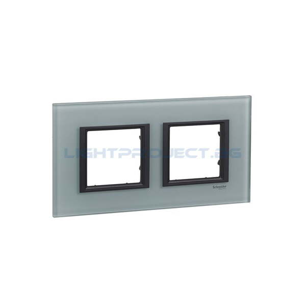SCHNEIDER ELECTRIC MGU68.004.7C3 ДЕКОРАТИВНА РАМКА ДВОЙНА КРИСТАЛНО СИВО UNICA CLASS