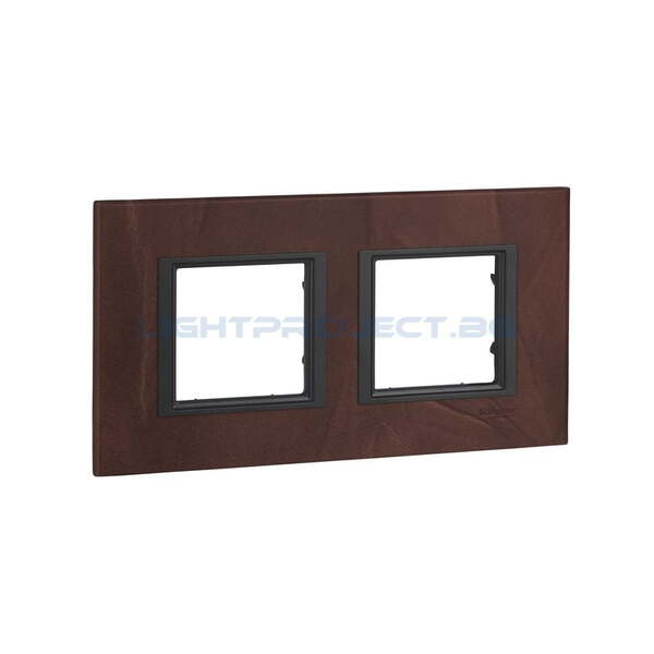 SCHNEIDER ELECTRIC MGU68.004.7P2 ДЕКОРАТИВНА РАМКА ДВОЙНА КОЖА ТРЮФЕЛ UNICA CLASS