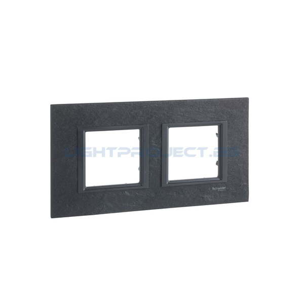 SCHNEIDER ELECTRIC MGU68.004.7Z1 ДЕКОРАТИВНА РАМКА ДВОЙНА КАМЪК/ВЪГЛЕН UNICA CLASS