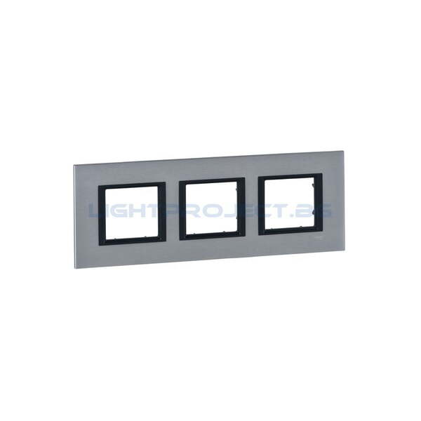 SCHNEIDER ELECTRIC MGU68.006.7A1 ДЕКОРАТИВНА РАМКА ТРОЙНА АЛУМИНИЙ UNICA CLASS