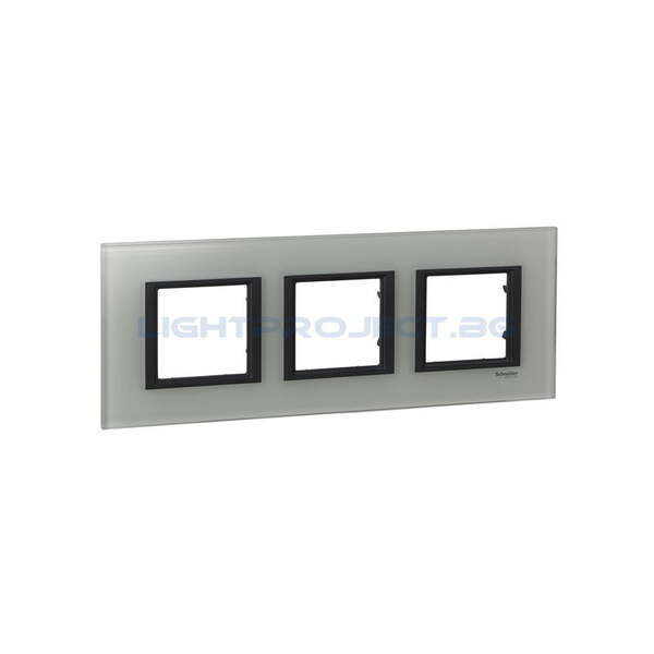 SCHNEIDER ELECTRIC MGU68.006.7C2 ДЕКОРАТИВНА РАМКА ТРОЙНА КРИСТАЛНО БЯЛО UNICA CLASS