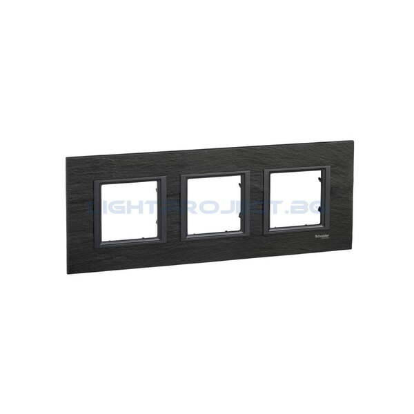 SCHNEIDER ELECTRIC MGU68.006.7Z1 ДЕКОРАТИВНА РАМКА ТРОЙНА КАМЪК/ВЪГЛЕН UNICA CLASS