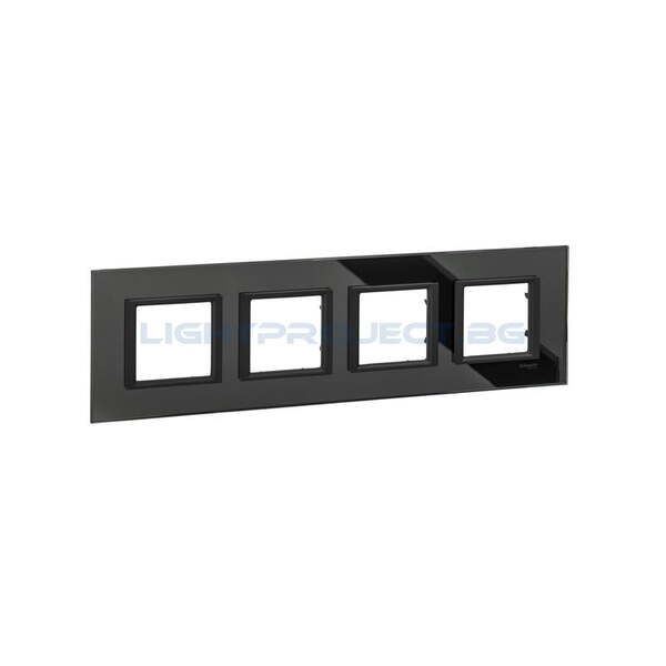 SCHNEIDER ELECTRIC MGU68.008.7C1 ДЕКОРАТИВНА РАМКА ЧЕТВОРНА ЧЕРНО ОГЛЕДАЛО UNICA CLASS