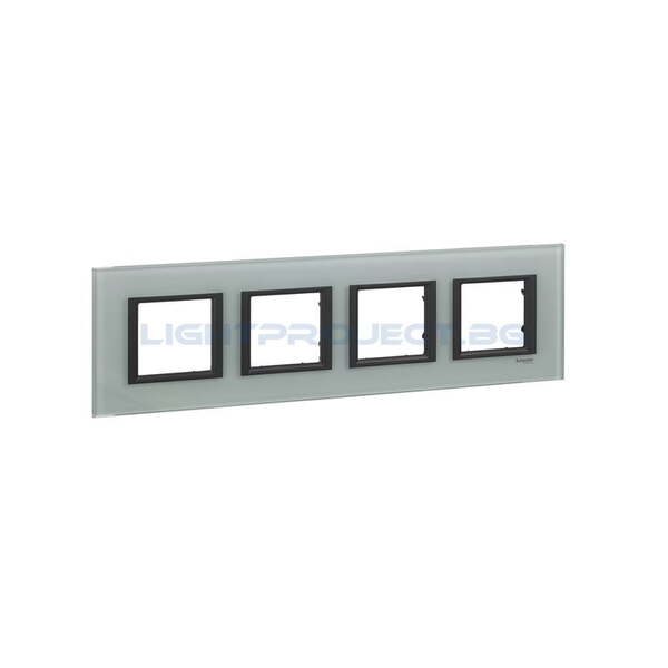 SCHNEIDER ELECTRIC MGU68.008.7C3 ДЕКОРАТИВНА РАМКА ЧЕТВОРНА КРИСТАЛНО СИВО UNICA CLASS